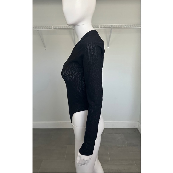 Good American (NWOT) ~ Sheer Lace Fitted Bodysuit - Picture 4 of 9